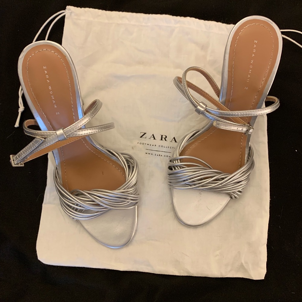 Silver high heels